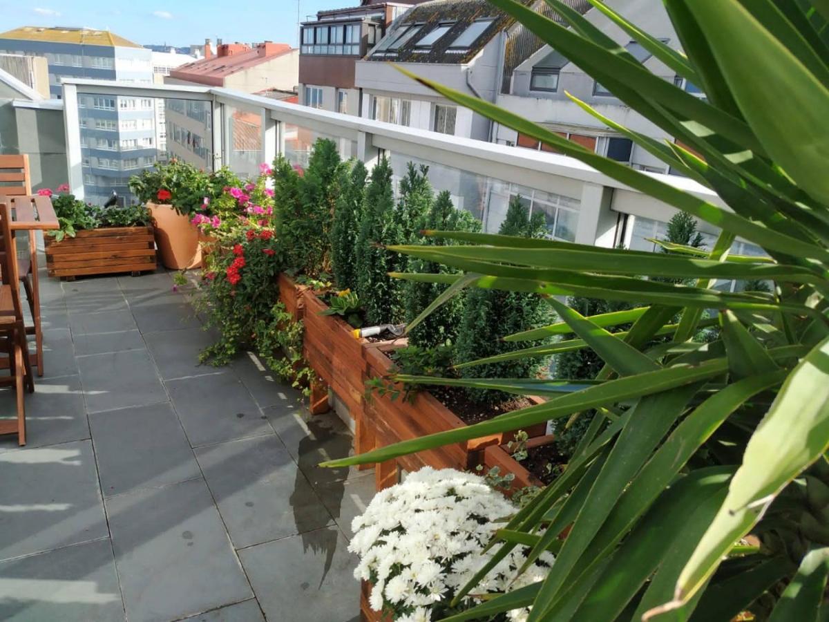Penthouse With Terrace And Views Near Oza'S Beach Apartment A Coruna Bagian luar foto